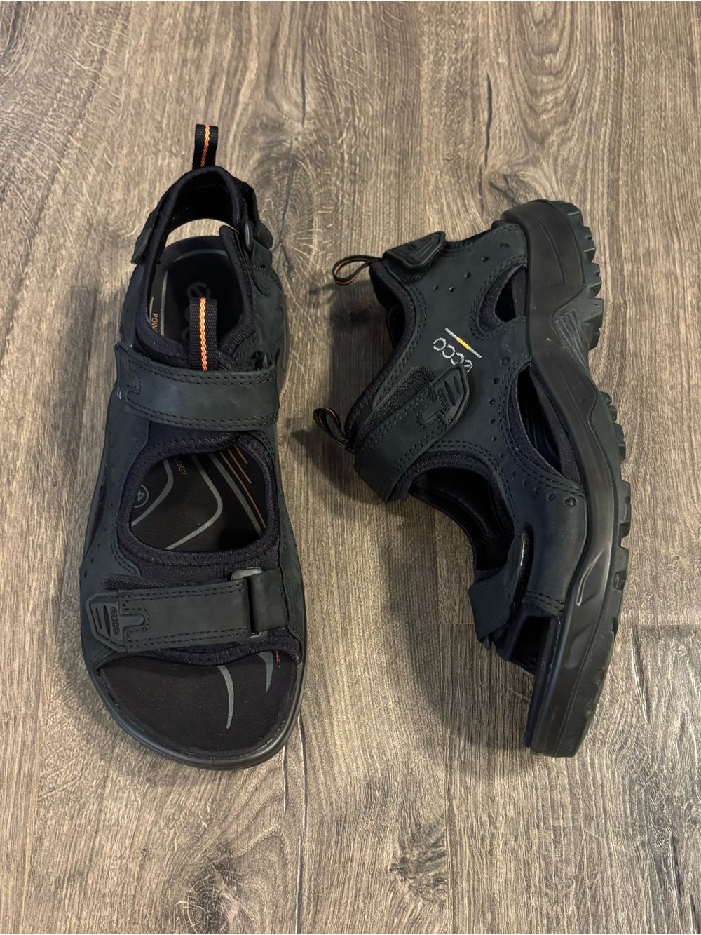 ECCO Yucatan Receptor Black Leather/Synthetic Sport Sandals Men's EU 41 US 8-8.5